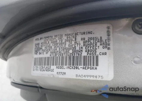 2002 Toyota Avalon Xls from USA, damaged, VIN 4T1BF28B72U255762